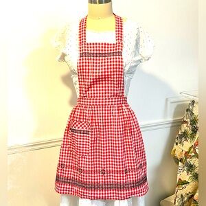 Vintage holiday apron 1950s check